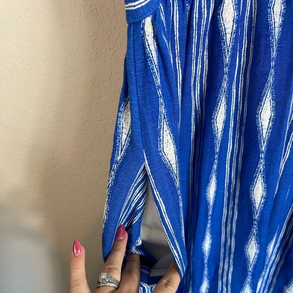 Anthropologie Madchen Skywriter Ikat Linen Maxi Dress Size 4 - Picture 8 of 12